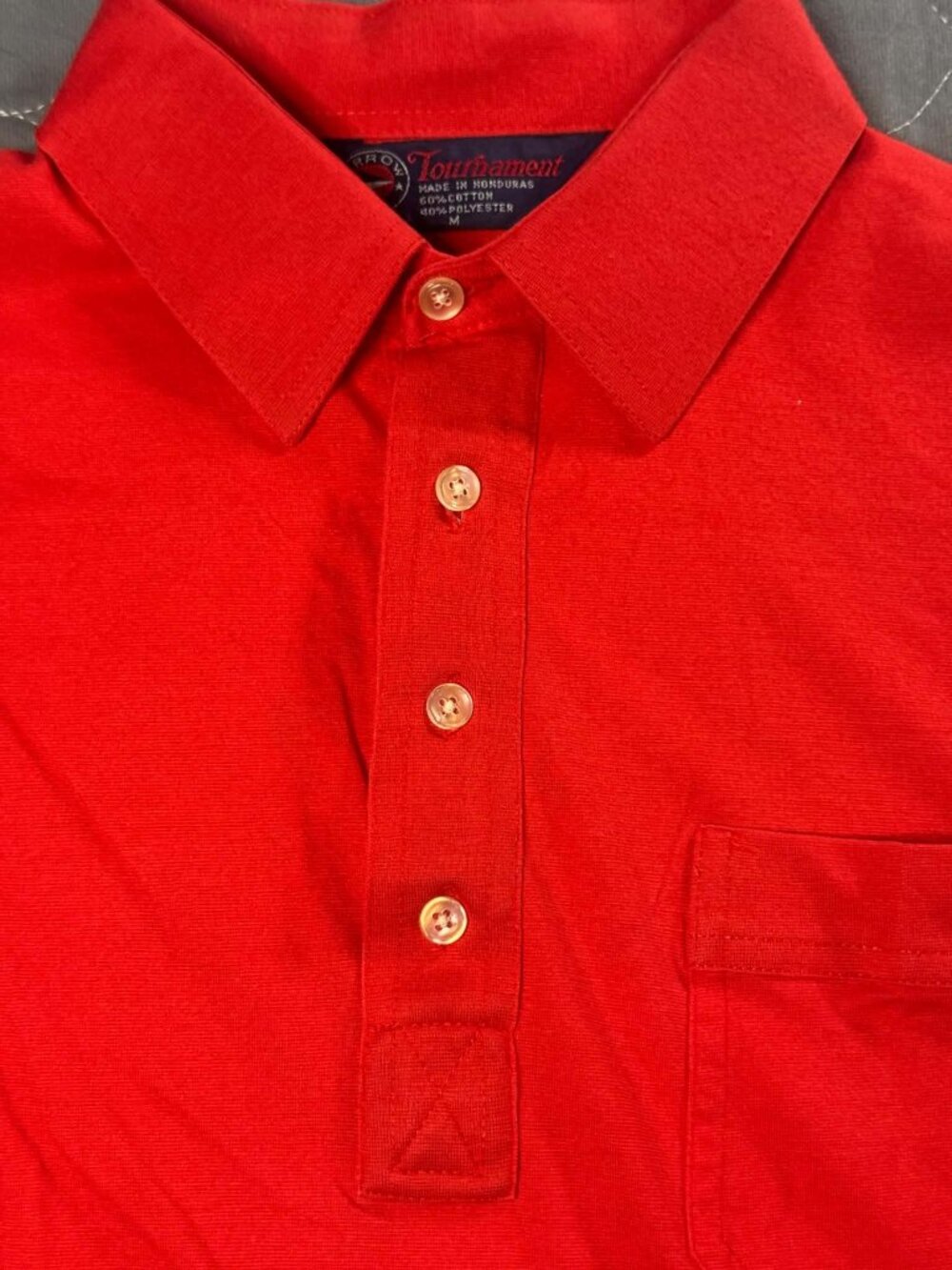 VTG 80s NWOT Arrow Tournament Red Polo Medium Golf Shirt Short Sleeve Preppy 80s